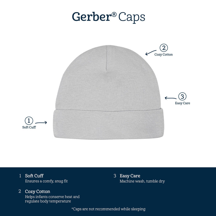 5-Pack Baby Boys Fox & Hedgehog Caps