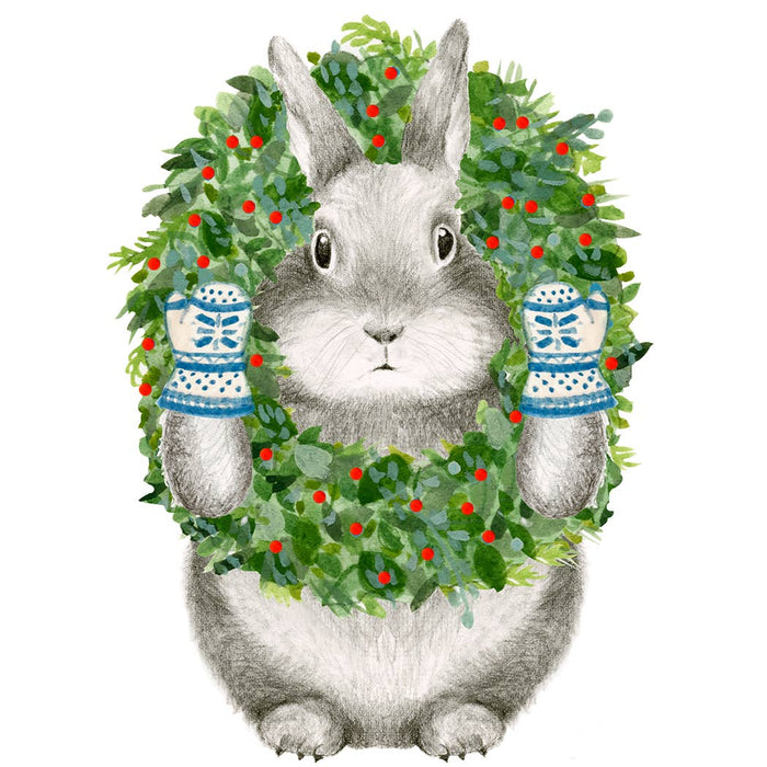 6 Pack- Bunny With Wreath