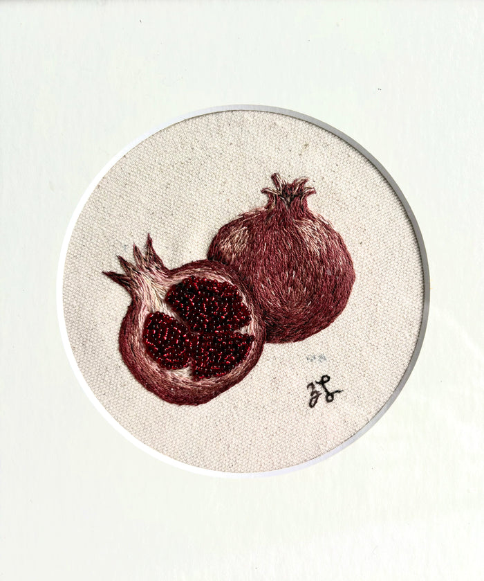 Zoe Luvisi - Framed Pomegranate Embroidery