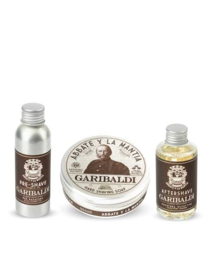 Shaving care set with pre-shave, soap, and aftershave