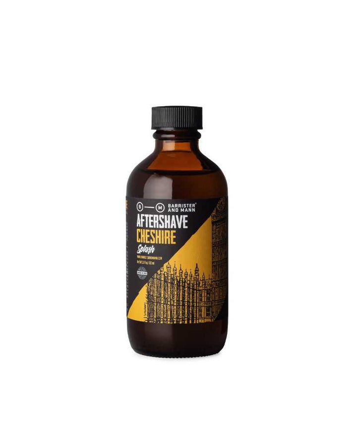 Cheshire aftershave splash bottle for grooming