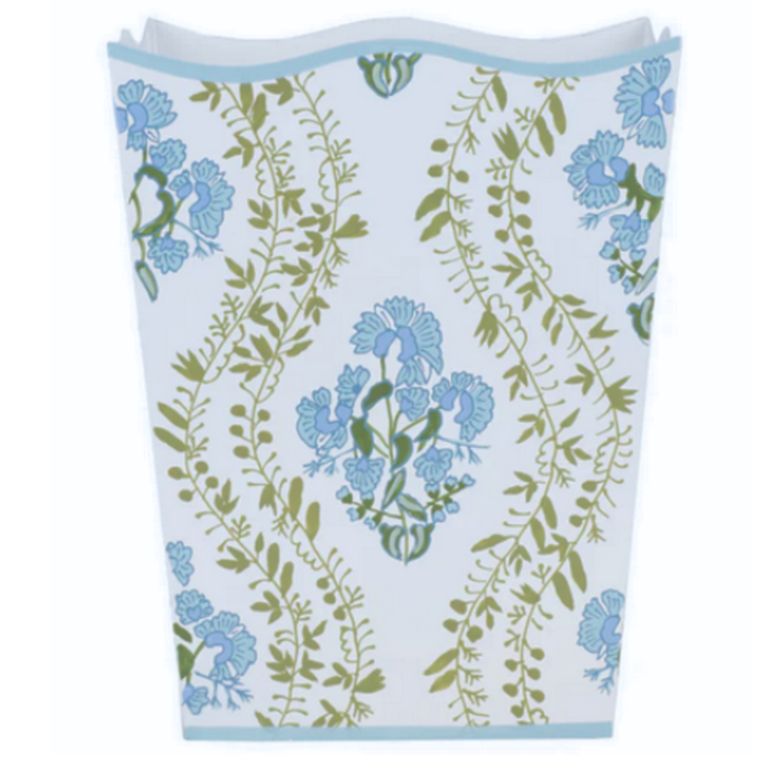 Blue Hampton Garden Wastepaper Basket - The Well Appointed House