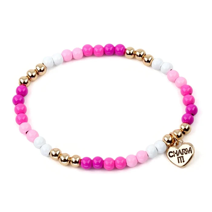 Charm It - Bracelet - Pink and Gold Beads