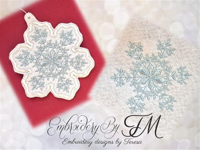 Christmas snowflake set / Felt decorations and embroidery design