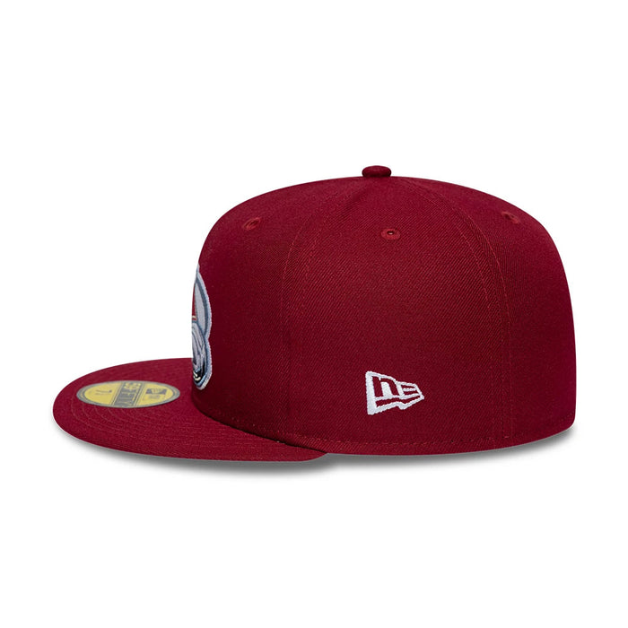 Pictured is this NHL Basic Colorado Avalanche 59FIFTY Fitted cap in dark red. 7