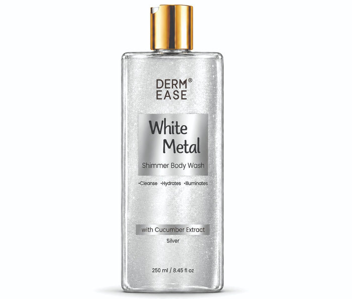 DERMEASE WHITE METAL SILVER SHIMMER BODY WASH