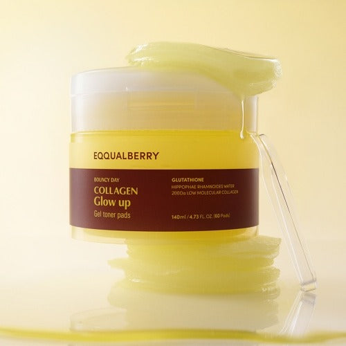 Eqqualberry Bouncy Day Collagen Glow Up Gel Toner Pads 60