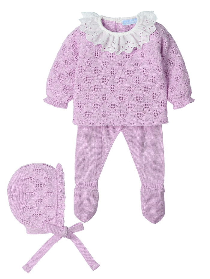 Mac Ilusion NB Lilac 3 Piece Knit Set