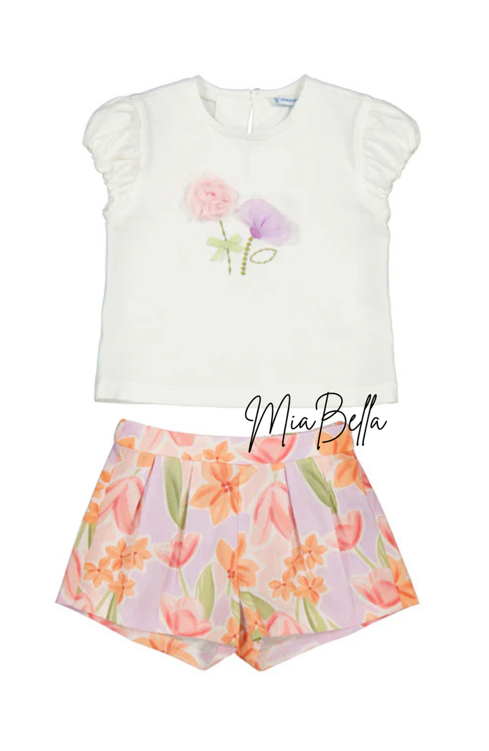 Mayoral Toddler Girls Floral Shorts Set