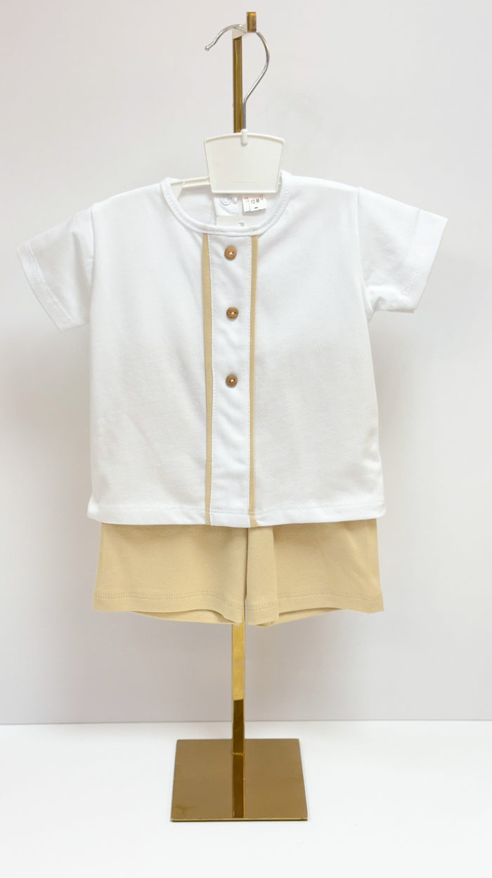 MIA BELLA Baby Boys Camel Shorts Set