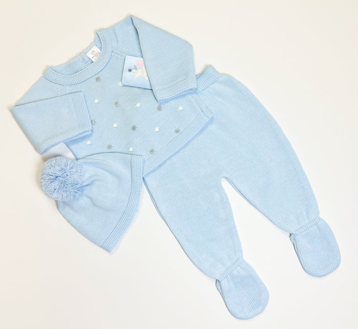 MIA BELLA Blue Dot 3 Piece Set