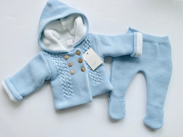 Mia Bella Blue Knit 2 Piece Pramsuit C3262