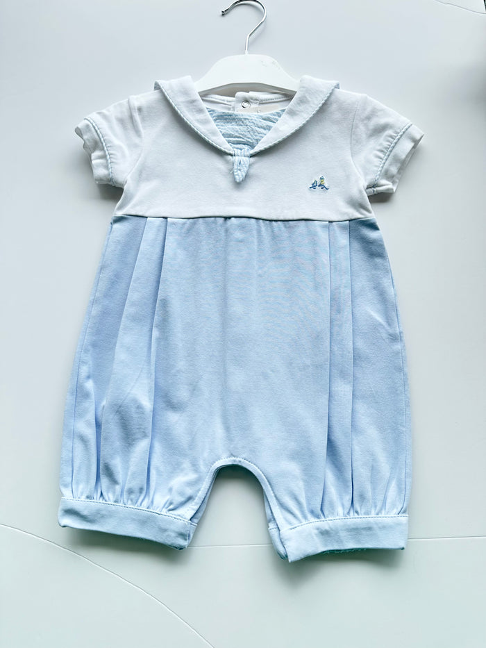 MIA BELLA Boys Blue Nautical Romper