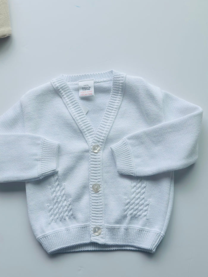 MIA BELLA Boys White Cardigan