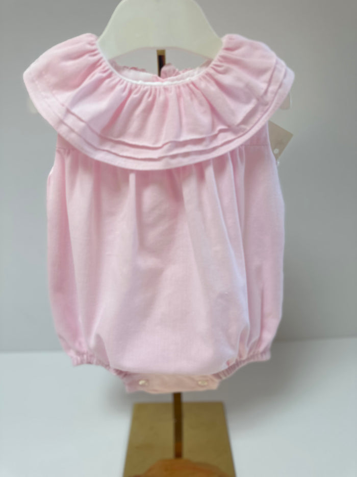 Mia Bella Frilled Neck Pink Romper