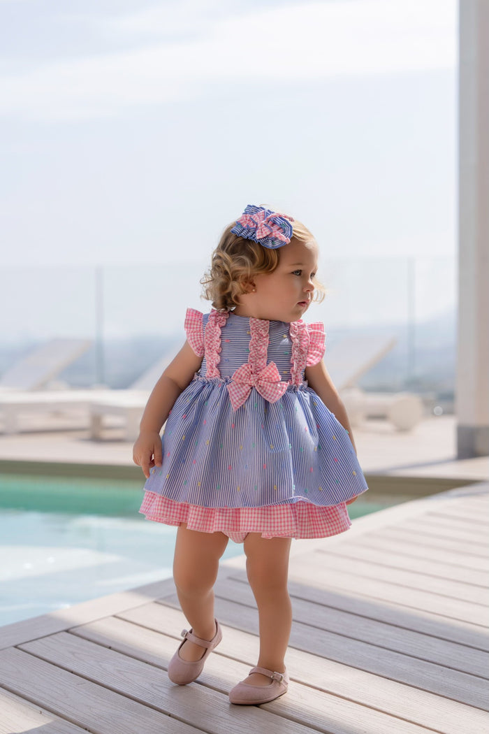 Miranda Pink and Blue Baby Dress and Pants