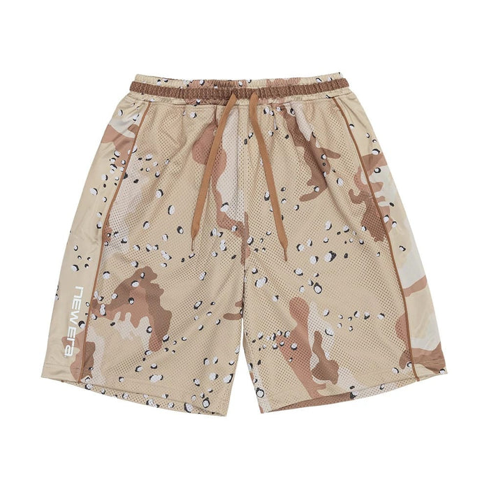 The model is wearing this New Era Bermuda Oversized Shorts in Woodland Camo. 7