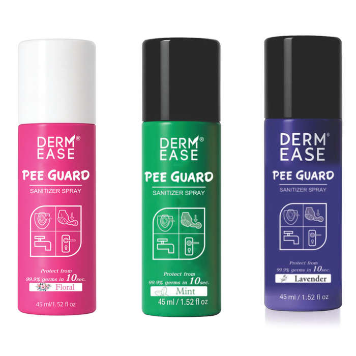 PEE GUARD TOILET SANITIZER SPRAY (45ML) PACK 3 FLORAL + MINT + LAVENDER