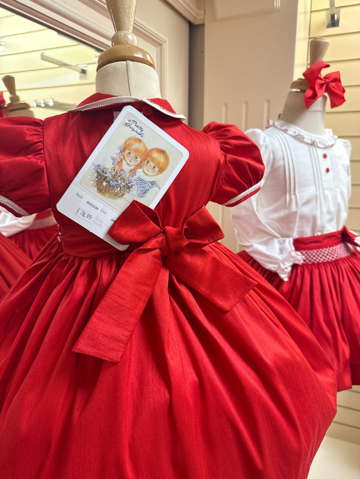 Pretty Originals Red Smocked Dress
