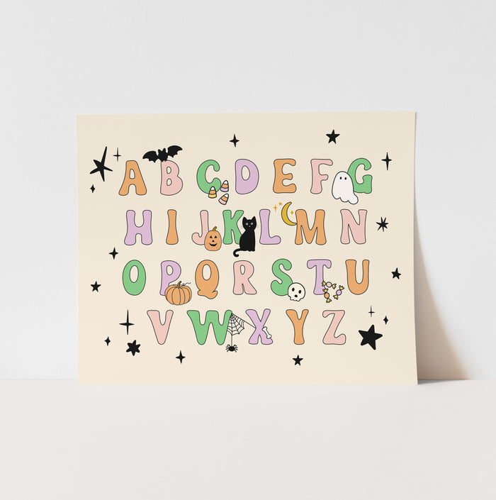 {Traditional} Halloween Alphabet Art Print