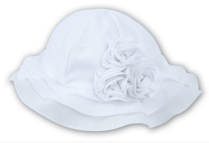 White Sarah Louise Sun Hat 3628