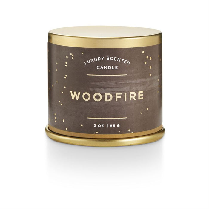 WOODFIRE CANDLE, 3OZ TIN