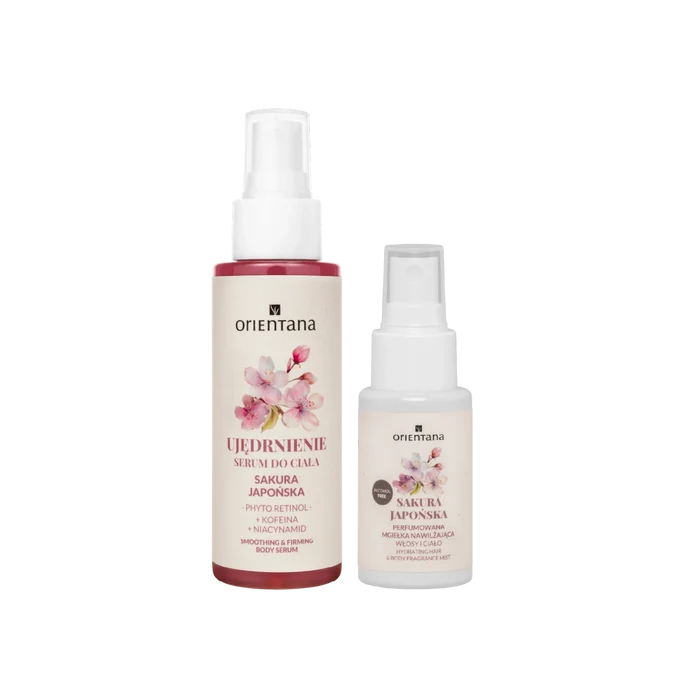 Zestaw ujędrniająco wygładzający Sakura Japońska - serum do ciała i mgiełka do włosów