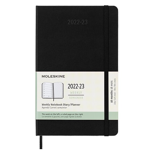18 MONTH WEEKLY PLANNER: LARGE HARDCOVER, BLACK
