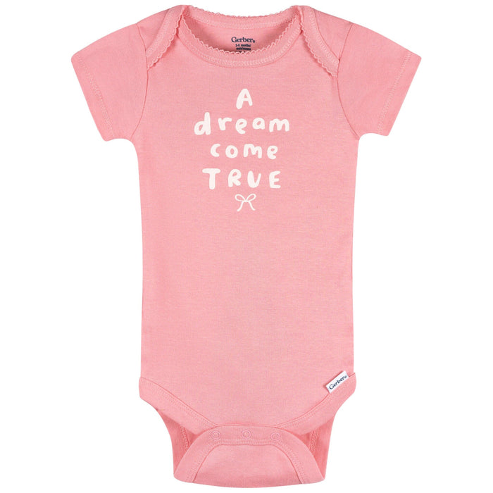 3-Pack Baby Girls Dream Come True Short Sleeve Onesies® Bodysuits Onesies Bodysuits Gerber®