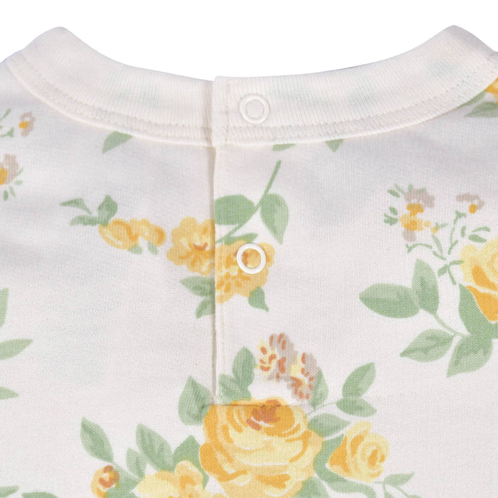 3-Piece Baby & Toddler Girls Golden Flowers French Terry Top, Tulle Tutu, & Legging Set