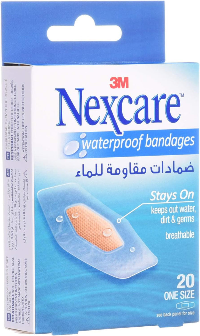 3M Nexcare 586-20D Waterproof Bandages, 20S