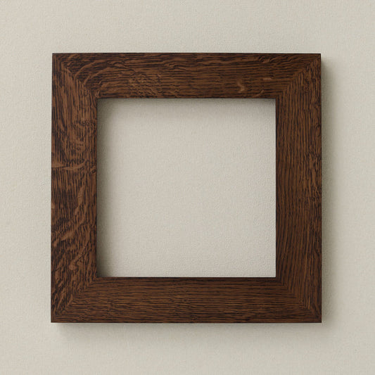 Rookwood 8x8 Craftsman tile frame in dark walnut with visible wood grain and thick border design