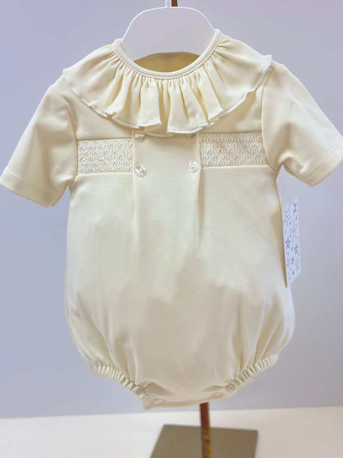 Mia Bella Lemon Smocked Detail Romper