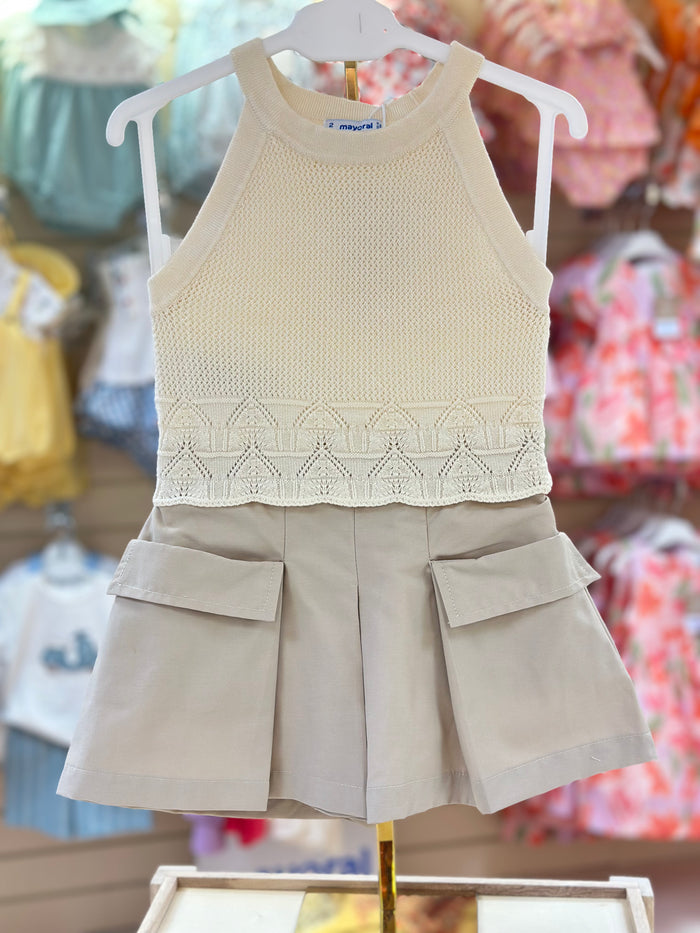 Mayoral Beige Shorts Set