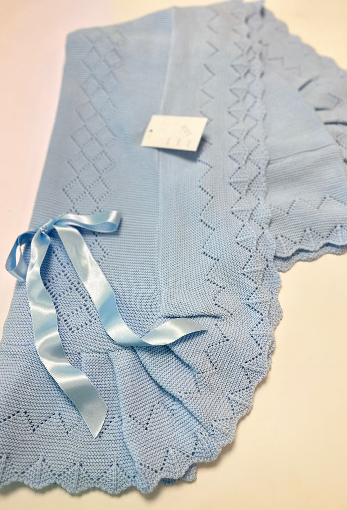 Luxury Baby Shawl Blue 2660