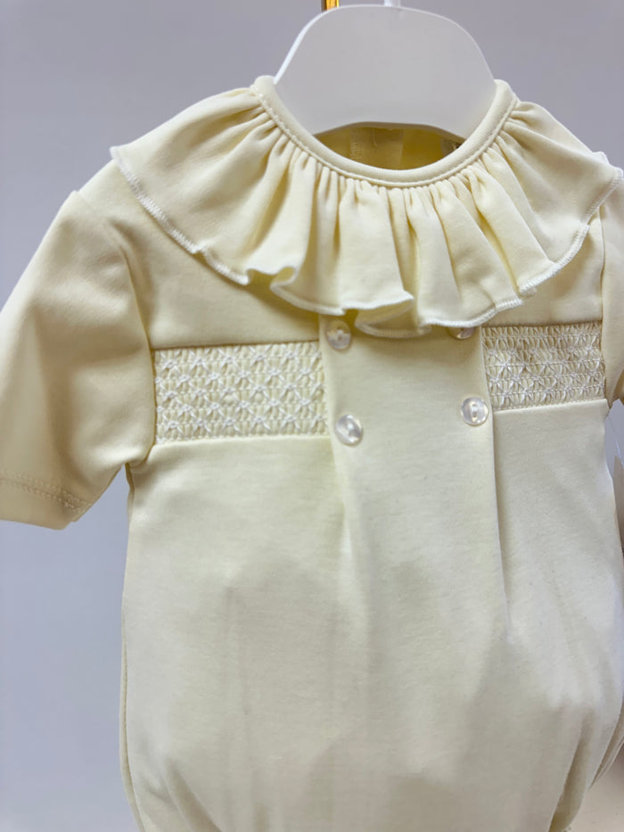 Mia Bella Lemon Smocked Detail Romper