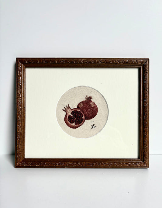 Zoe Luvisi - Framed Pomegranate Embroidery