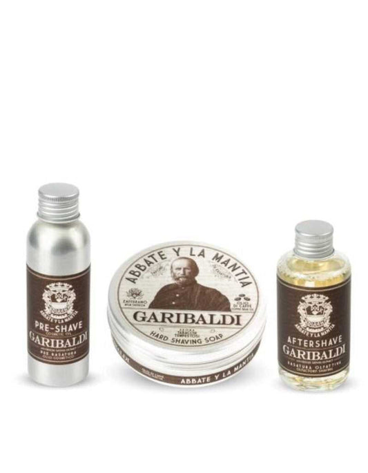 Shaving care set with pre-shave, soap, and aftershave