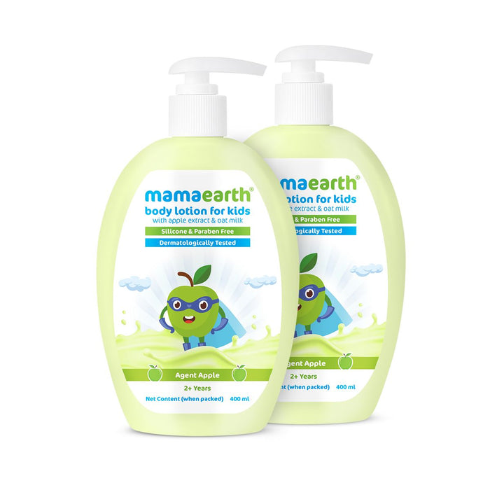 Agent Apple Body Lotion for Kids with Apple & Oat Milk– 400 ml (Pack of 2)