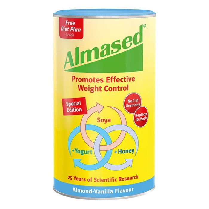 Almased Almond-Vanilla Soya, Yogurt and Honey Meal Replacement for Weight Loss 500g Almased
