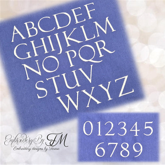 Alphabet + Numbers Felix Titling TM/4x4 hoop