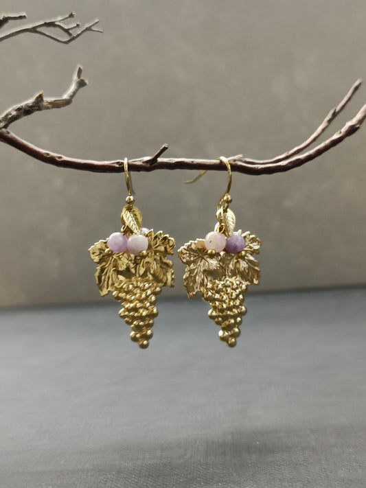 Amethyst Grape Bunch Earrings - Precious Sparkle