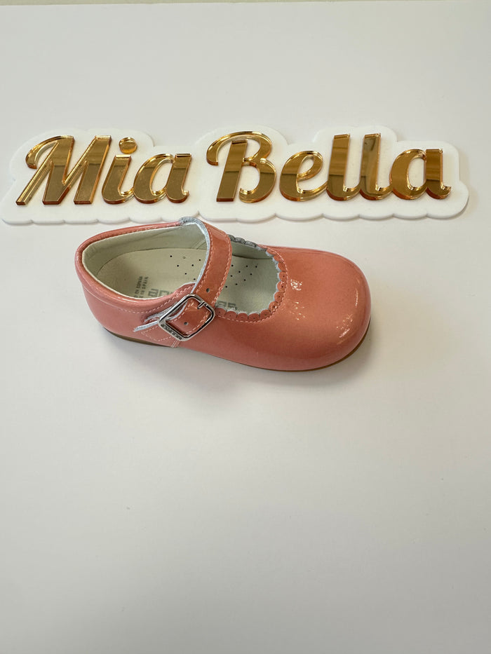 Andanines Leather Patent Shoes  Coral / peachy