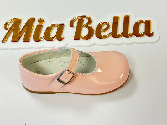 Andanines Leather Patent Shoes  Pale Pink