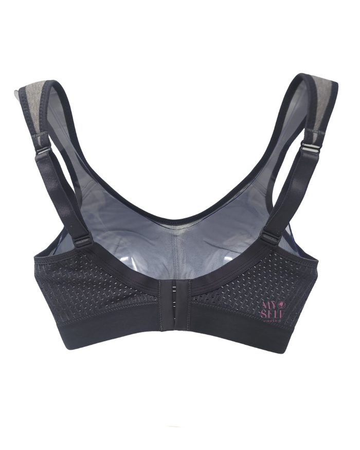 Anita 5527 Heather Grey Extreme Control Momentum Wire Free Sports Bra myselflingerie.com
