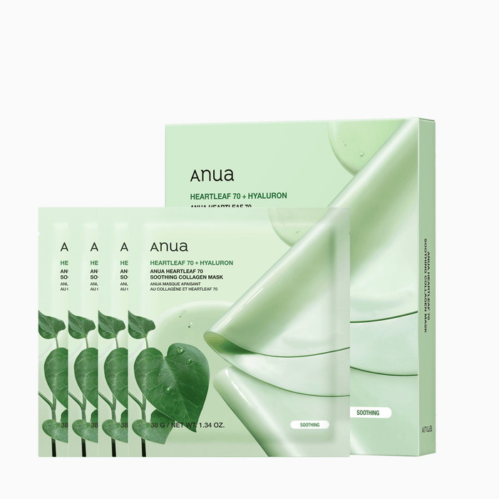Anua Heartleaf 77 + Hyaluron Soothing Collagen Mask 4pk
