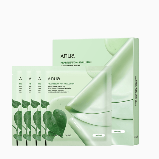 Anua Heartleaf 77 + Hyaluron Soothing Collagen Mask 4pk