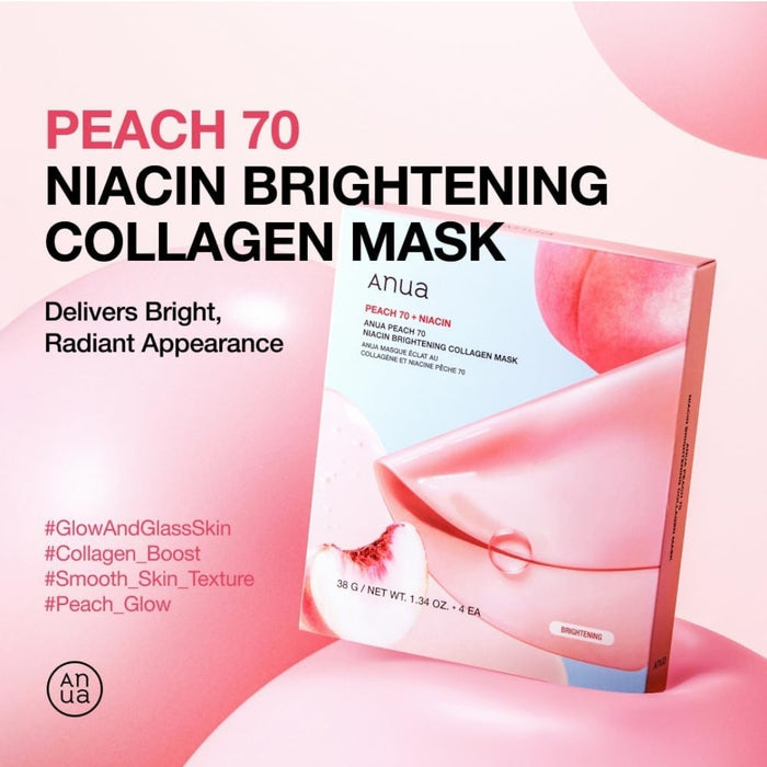 Anua Peach 70+ Niacin Brightening Collagen Mask 4pk
