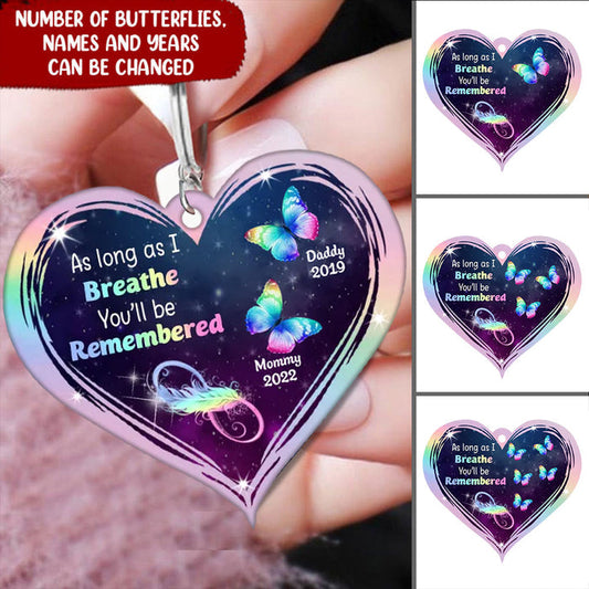 As Long As I Breathe You'll Be Remembered Personalized Acrylic Keychain