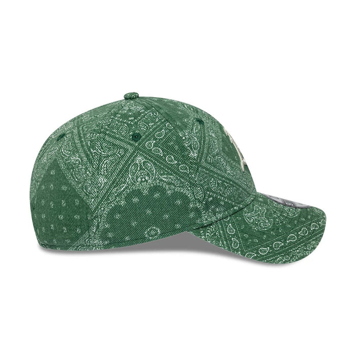 Pictured is this MLB Washed Paisley Athletics 9TWENTY cap in dark green. 7